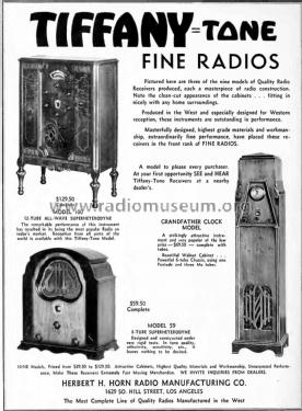 100; Horn Radio Mfg. Co., (ID = 1902695) Radio