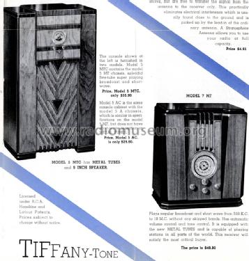 Tiffany Tone 7 MT ; Horn Radio Mfg. Co., (ID = 1721420) Radio