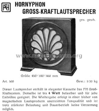 Großkraft-Lautsprecher 500; Horny Hornyphon; (ID = 705363) Speaker-P