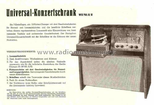 Universal-Konzertschrank WS761A; Horny Hornyphon; (ID = 701657) Radio