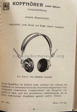 Kopfhörer Luxusausführung Art. 1451; Horny Hornyphon; (ID = 2931290) Speaker-P