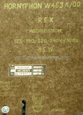 Rex W463 /00 /70; Horny Hornyphon; (ID = 1363773) Radio