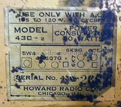 430-2 Series 2; Howard Radio Company (ID = 905414) Amateur-R