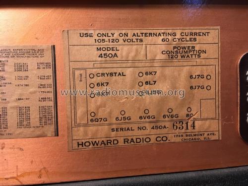 450-A ; Howard Radio Company (ID = 2224091) Radio