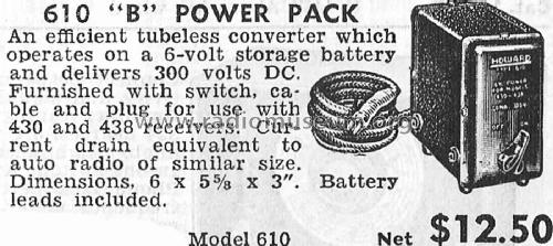 B Power Pack 610; Howard Radio Company (ID = 1789354) Strom-V