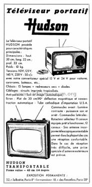 Téléviseur transportable ; Hudson; Paris (ID = 2646907) Television