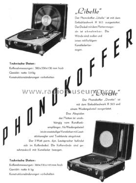 Phonokoffer Libelle; Hummel & Seiptius, (ID = 1367018) R-Player