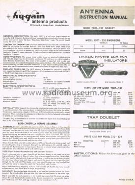 Half-Wave Doublet Antenna 2BDT; Hy-Gain Electronics (ID = 2397945) Antenna