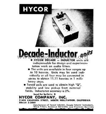 Decade-Inductor ; Hycor Company, Inc.; (ID = 2835549) Equipment