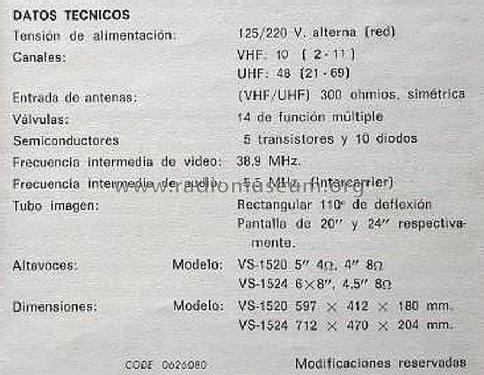 VS-1520; Iberia Radio, S.A.; (ID = 3087490) Television