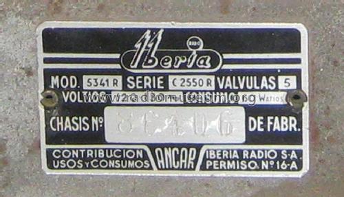 5341R Serie C2550R; Iberia Radio SA; (ID = 1997281) Radio