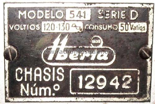 541 Serie D; Iberia Radio SA; (ID = 1322373) Radio