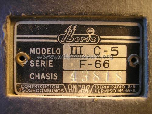 IIIC5 Serie F-66; Iberia Radio SA; (ID = 1002331) Radio