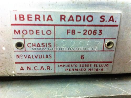 FB-2063; Iberia Radio SA; (ID = 1985803) Radio