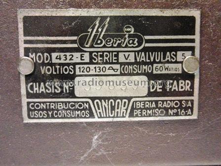 Maestrante 432-E Serie V; Iberia Radio SA; (ID = 715121) Radio