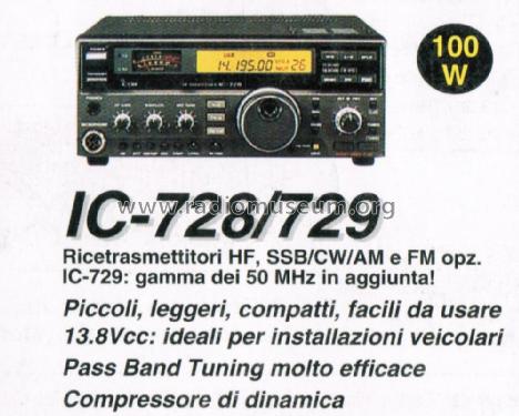 HF 50 MHz Transceiver IC-729 Amat TRX Icom, Inoue Communication