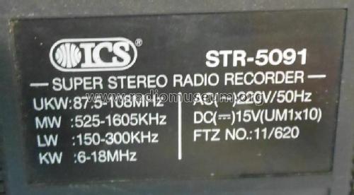 Super Stereo Radio Recorder STR-5091; ICS/SEC Selectronic (ID = 1684295) Radio