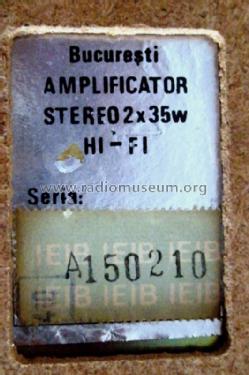 Amplificator Stereo A-350; IEI, Intreprinderea (ID = 1577736) Ampl/Mixer