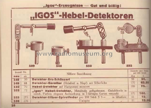 Hebel-Detektor Nr. 550 ; Igos, Josef Igel; (ID = 2373707) Radio part