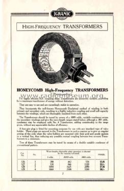 Honeycomb High-Frequency Transformers ; Igranic Electric Co. (ID = 1772609) Radio part