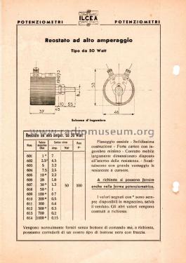 Reostato Alto Amperaggio - Rheostat ; Ilcea - Orion; (ID = 2625730) Radio part