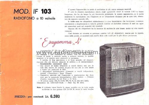 Esagamma IF103; Imca Radio; (ID = 1910201) Radio