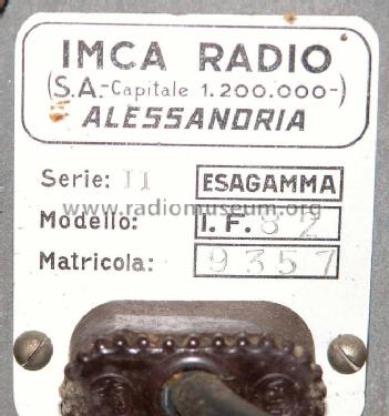 Esagamma Radiogrammofono IF82 Serie II; Imca Radio; (ID = 207404) Radio
