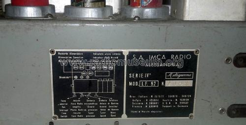 Multigamma IF92 S; Imca Radio; (ID = 1630042) Radio