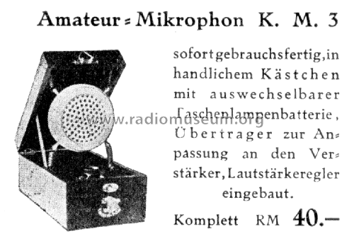 Amateur-Mikrophon K.M.3; India-Ton Indiaton; (ID = 2503971) Microfono/PU