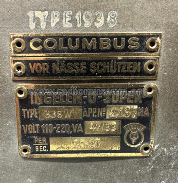 Columbus 338W; Ingelen, (ID = 2965693) Radio