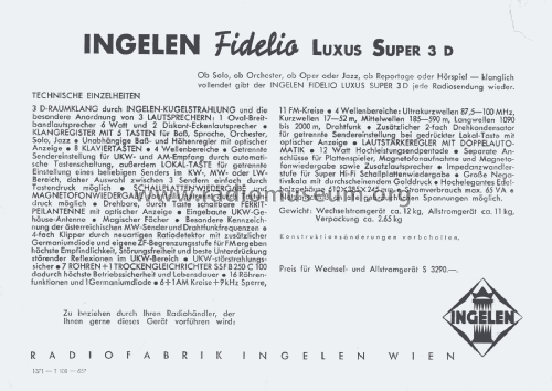 Fidelio 57 3D Luxus Super W; Ingelen, (ID = 2733956) Radio