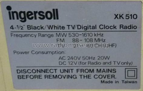 Television Digital Alarm Clock TV/MW/FM Radio XK510; Ingersoll Ltd.; (ID = 1703211) TV Radio