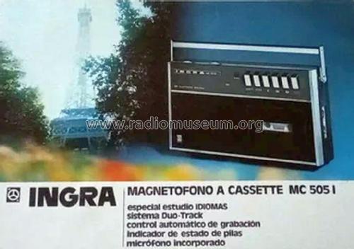 Casette Tape Recorder Duotrack System MC-505 I; Ingra; Barcelona (ID = 3089250) R-Player