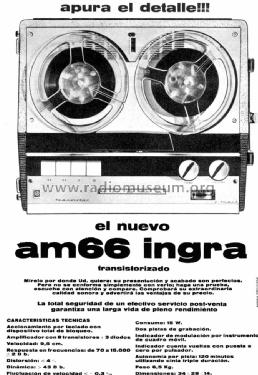 Magnetófono AM-66; Ingra; Barcelona (ID = 1386200) R-Player