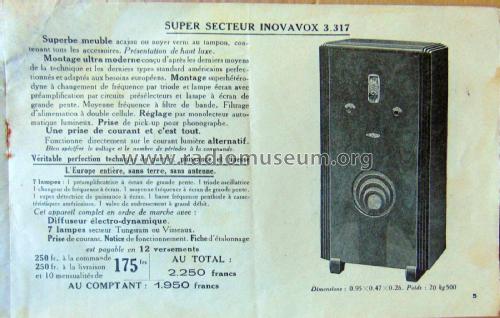 Super Secteur Inovavox 3317; Inovat - voir aussi (ID = 2302315) Radio