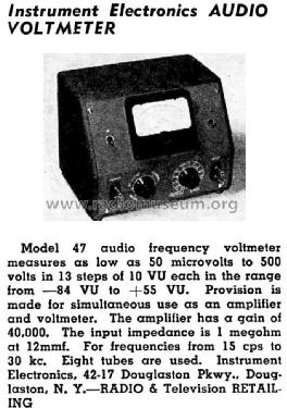 VTVM + LF Amplifier 47; Instrument (ID = 1315081) Equipment