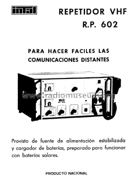 Repetidor VHF R.P. 602; INTAL; Industria de (ID = 2248859) Commercial TRX