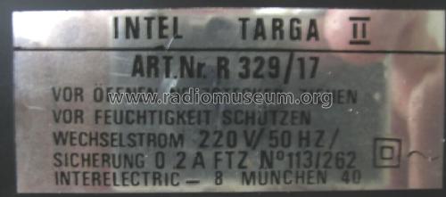 Targa II R329/17; Intel, Interelectric (ID = 642516) Radio