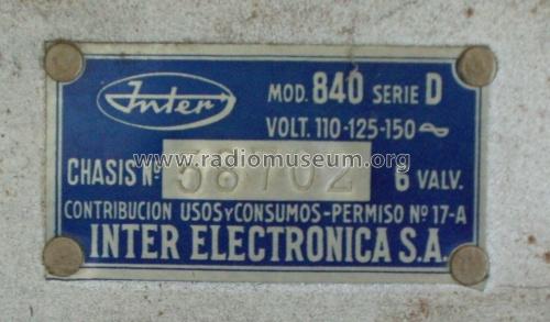 Komet 840-D; Inter Electrónica, S (ID = 1709540) Radio