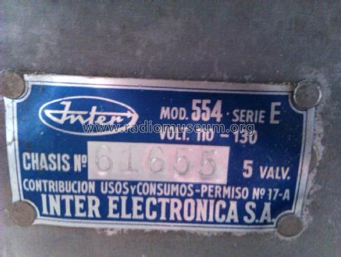 Mustang 554-E; Inter Electrónica, S (ID = 2696079) Radio