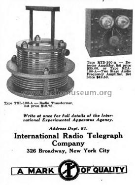Detector Amplifier Type RTD-100A; International Radio (ID = 1798045) mod-past25