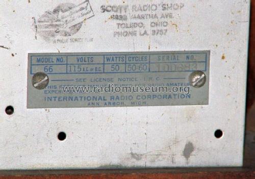 Kadette 66 ; International Radio (ID = 1019792) Radio