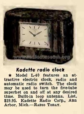 Kadette L-40 ; International Radio (ID = 3027231) Radio