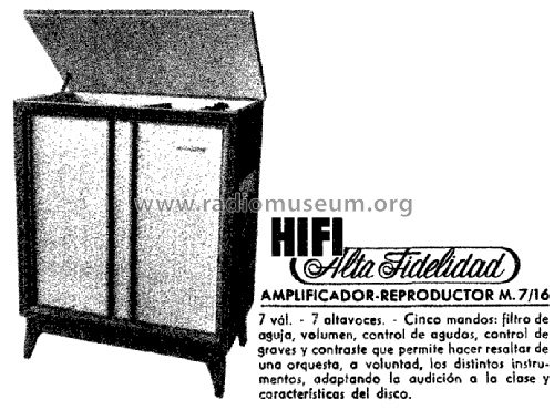 Amplificador Reproductor Hi-Fi 7/16; Invicta Radio, (ID = 1961782) Enrég.-R