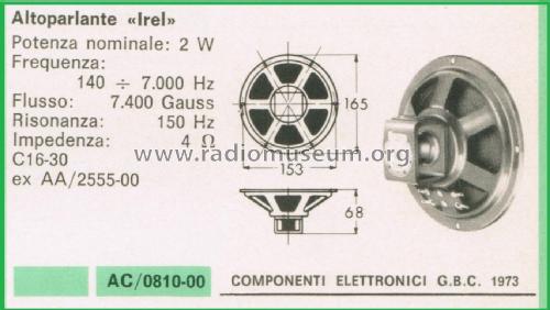 Altoparlante C16-30; IREL - Industrie (ID = 3096212) Speaker-P