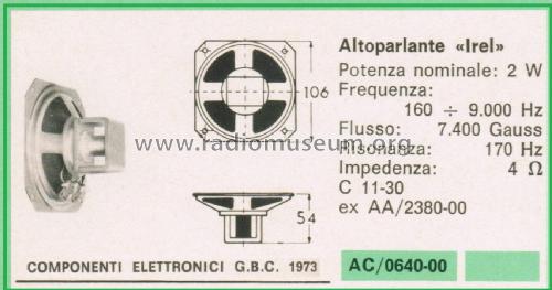 Altoparlante C 11-30; IREL - Industrie (ID = 3095865) Speaker-P