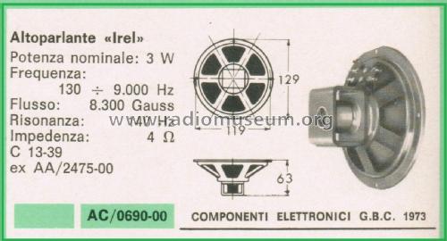 Altoparlante C 13-39; IREL - Industrie (ID = 3095831) Altavoz-Au