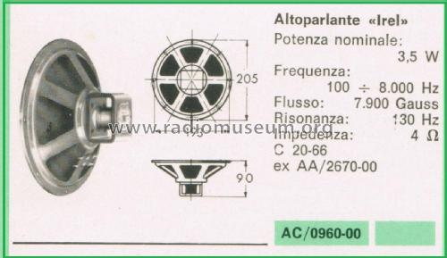 Altoparlante C 20-66; IREL - Industrie (ID = 3098519) Speaker-P