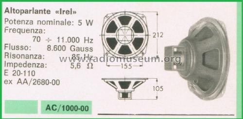 Altoparlante E 20-110; IREL - Industrie (ID = 3098522) Speaker-P