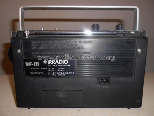 Portable Radio FM/AM RF-111; Irradio; Milano (ID = 2361541) Radio